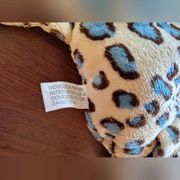 Adorable Tan and Blue Leopard Kids Purse Very Good Condition Zipper Pocket. - Picture 5 of 6